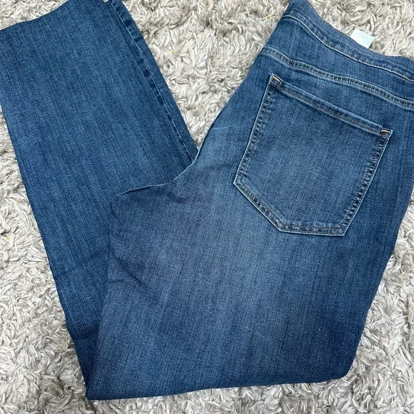 Banana Republic NWOT Cropped Raw Hem Medium Wash High Rise Slim Size 34/18 TALL - Picture 3 of 8